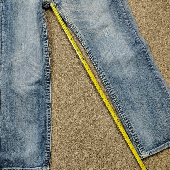 DENIM & RIVETS Jeans Men's 38 Blue Straight Leg Big Stitch Flap Pockets Cotton - Picture 10 of 11
